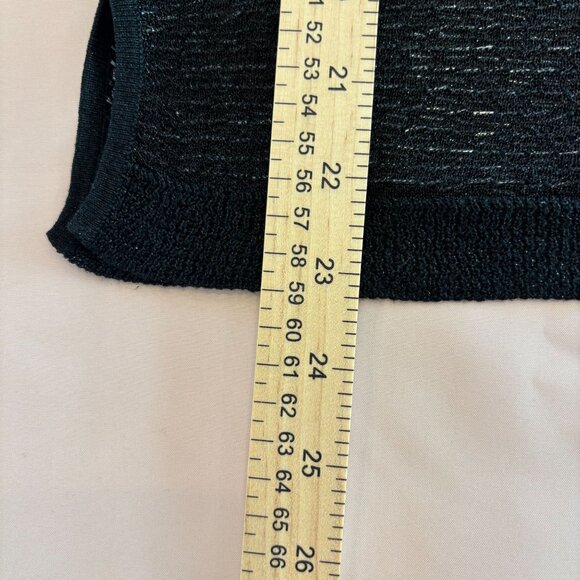 JOSEPH A Qu'est que c'est Silk Vtg Silk Metallic Sweater with Beaded Trim - Sz M - Picture 5 of 9